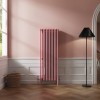 Bern 1500 x 560mm Rose Pink Four Column Vertical Traditional Radiator