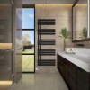 Koli 1600 x 600mm Black Thermostatic Touch Control Wifi Electric Heated Towel Rail