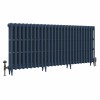 Classic  745 x 1708mm Farrow & Ball Hague Blue Triple Column Cast Iron Radiator - 27 Sections