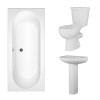 Splash Modern Bathroom Suite with Double Ended Bath - Choice of Size