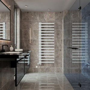 Kemi 1600 x 600mm Dual Fuel White Simple Electric Heated Towel Rail