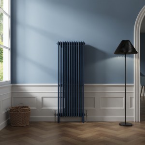 Bern 1500 x 560mm Sapphire Blue Four Column Vertical Traditional Radiator