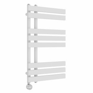 Koli 800 x 450mm White Thermostatic Touch Control Electric Heated Towel Rail