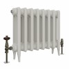 Classic  450 x 530mm  Porcelain White Triple Column Cast Iron Radiator - 8 Sections