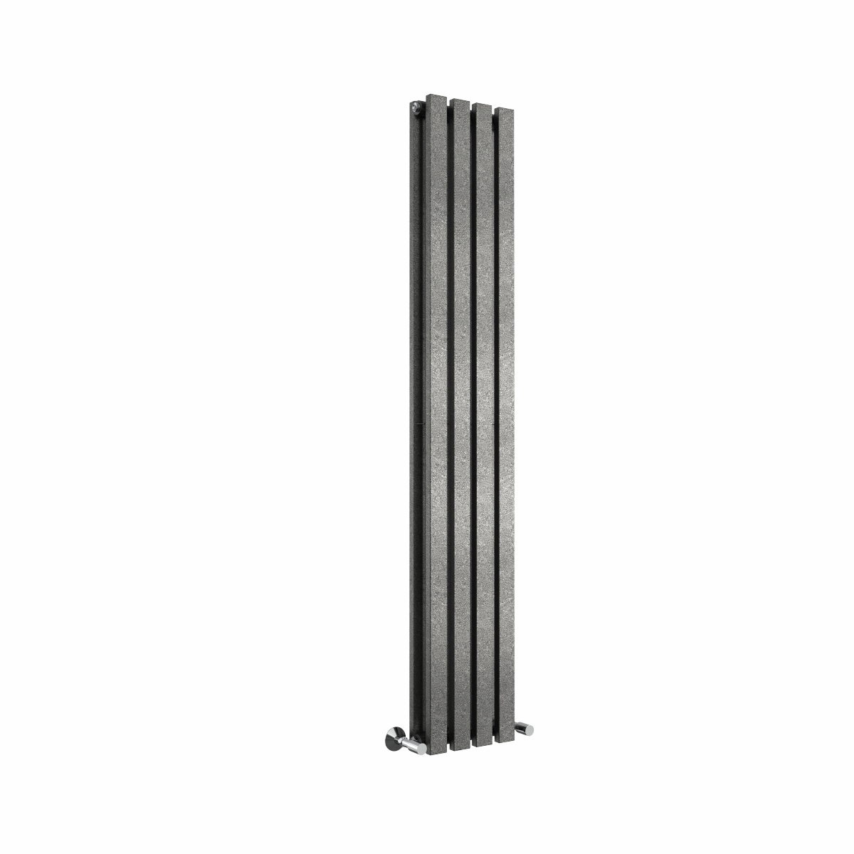 Lulea 1600 x 270mm Black Silver Double Vertical Flat Panel Designer Radiator