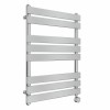 Juva 800 x 600mm Chrome Flat Panel Thermostatic Touch Control Electric Heated Towel Rail