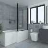 Borrowdale - 1400mm L Shape Bath Screen - Black