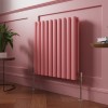Norden 600 x 591mm Rose Clair Pink Double Horizontal Oval Column Designer Radiator