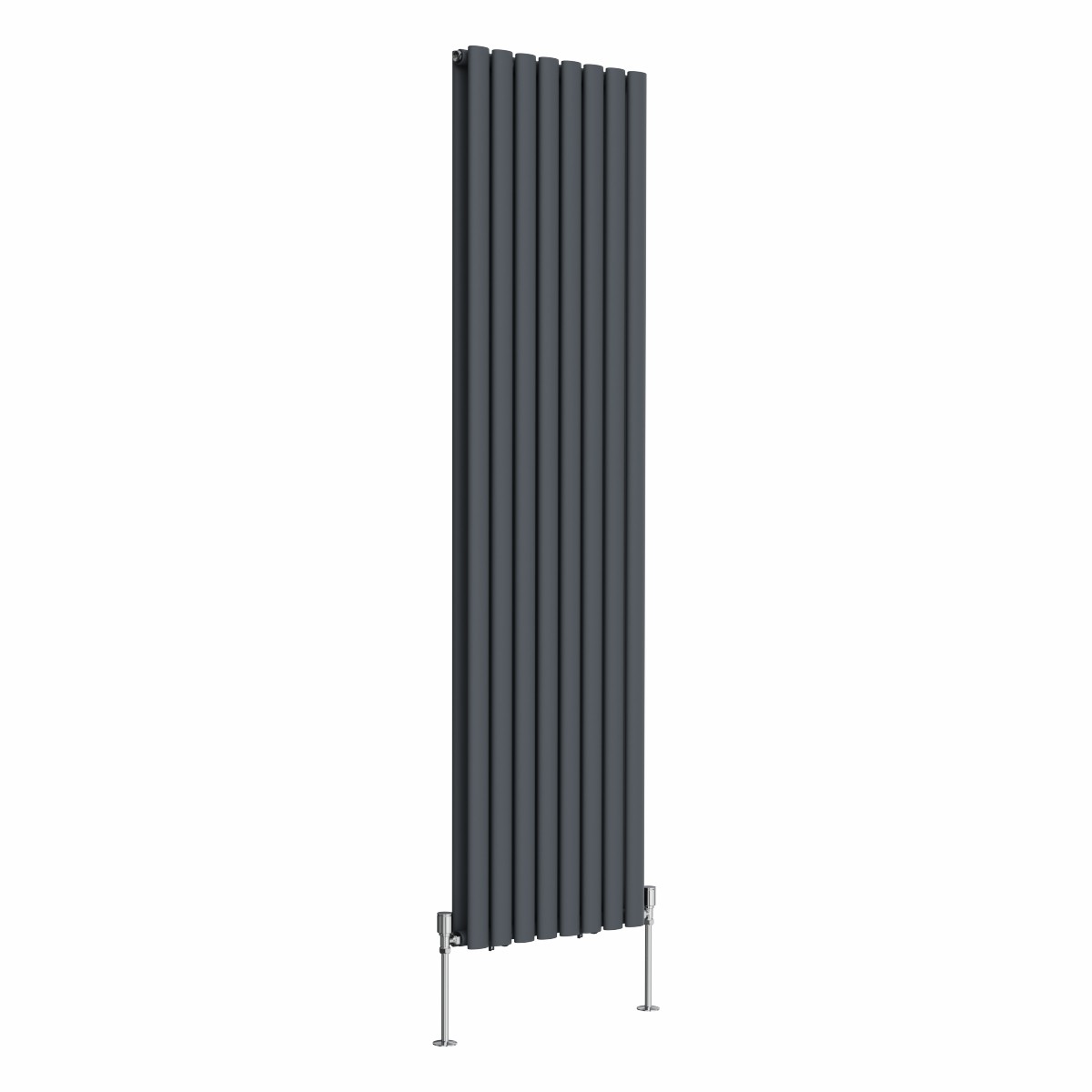 Norden 1800 x 473mm Anthracite Double Vertical Oval Tube Designer Radiator