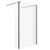 Wasdale 1215mm Black Walk Through Wet Room Screen with 215mm Hinged Return Screen