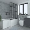 Borrowdale - 1400mm L Shape Bath Screen - Black Grid