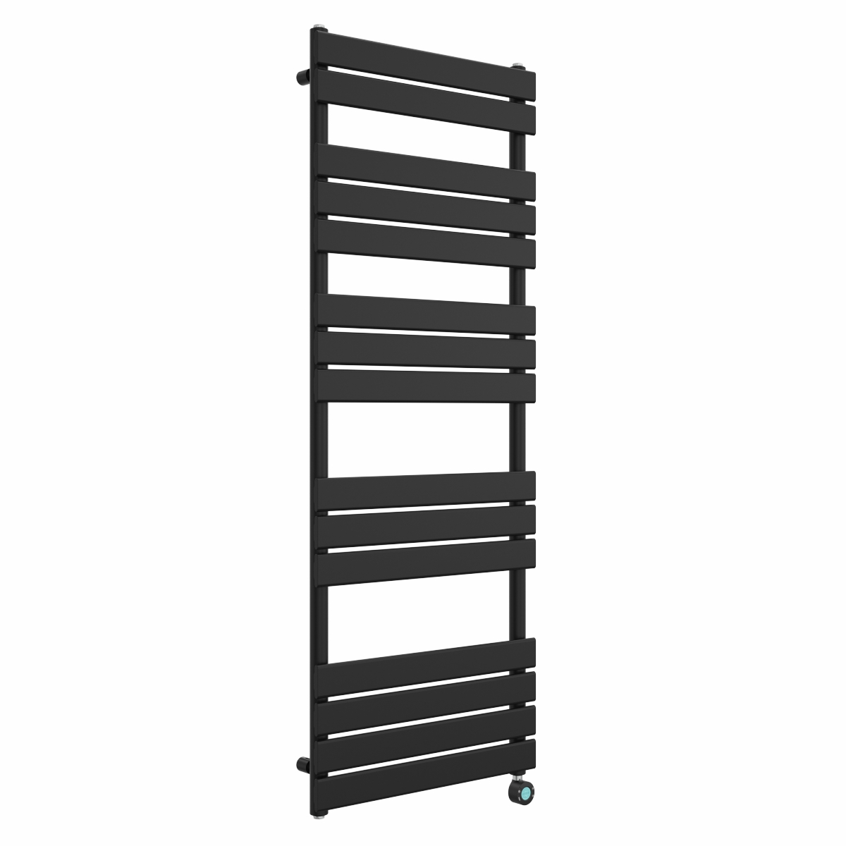 Juva 1600 x 600mm Satin Black Flat Panel Thermostatic Touch Control Wifi Electric Heated Towel Rail