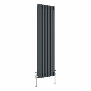 Bern 1500 x 470mm Anthracite Triple Column Vertical Traditional Radiator