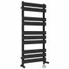 Juva 1000 x 450mm Dual Fuel Satin Black Flat Panel Thermostatic Touch Control Electric Heated Towel Rail