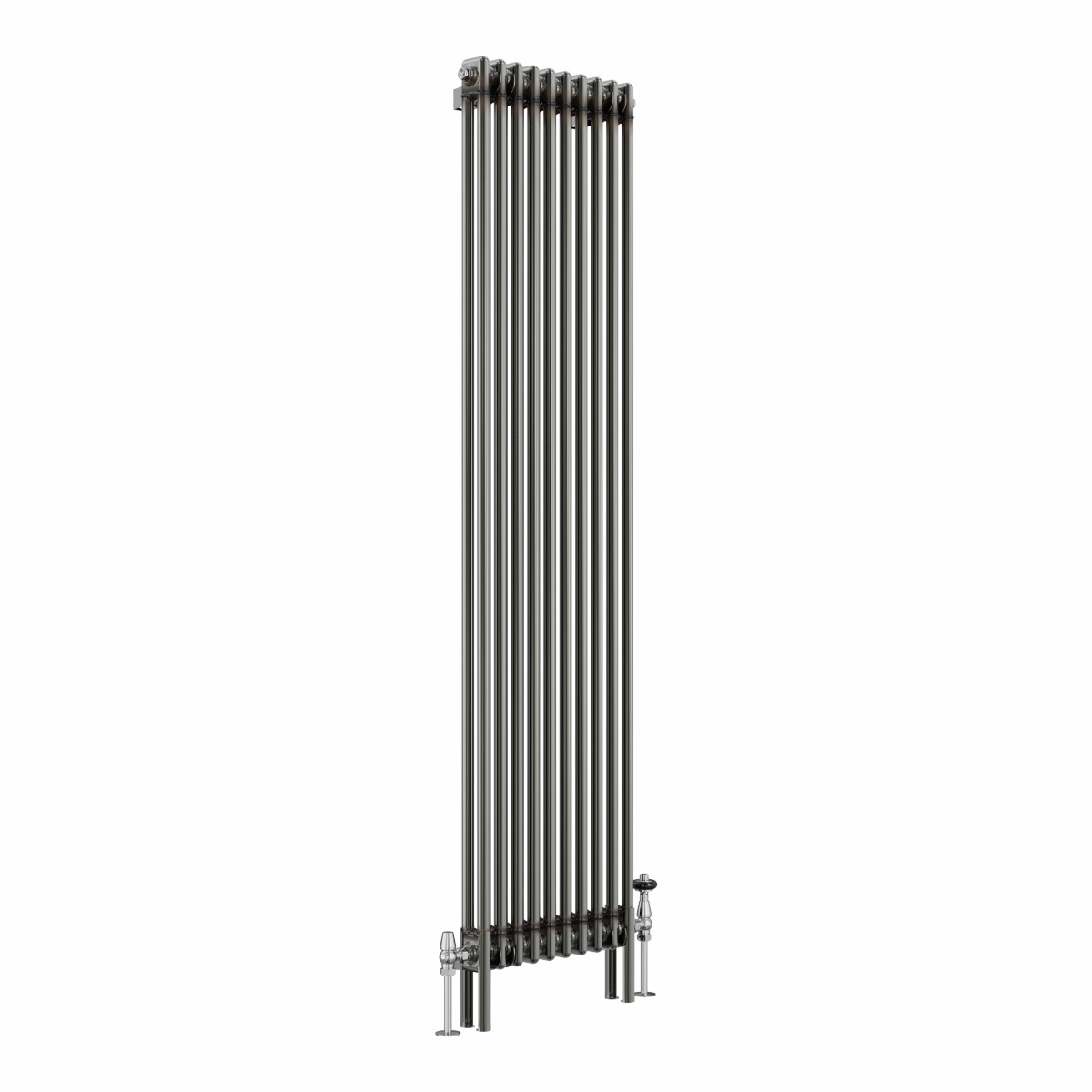 Bern 1800 x 470mm Raw Metal Double Column Vertical Traditional Radiator