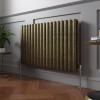 Norden 600 x 1004mm Black Gold Double Horizontal Oval Column Designer Radiator