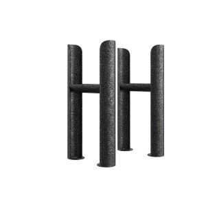Bern Traditional Triple Column Radiator Feet - Black Silver