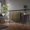 Lulea 600 x 760mm Black Gold Single Horizontal Flat Panel Designer Radiator