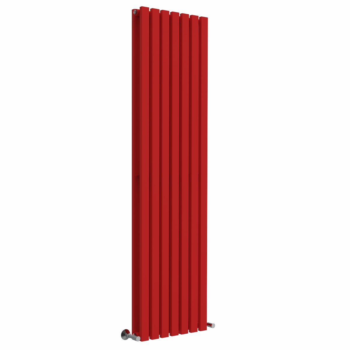 Lulea 1800 x 480mm Signal Red Double Flat Panel Vertical Designer Radiator