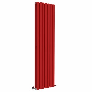 Lulea 1800 x 480mm Signal Red Double Flat Panel Vertical Designer Radiator