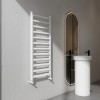 Carisa Lara L 1200 x 485mm White Designer Aluminium Towel Rail