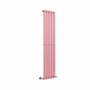 Lulea 1600 x 340mm Rose Clair Pink Single Vertical Flat Panel Designer Radiator