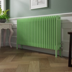 Bern 600 x 1190mm Traditional Pastel Green Horizontal Four Column Radiator