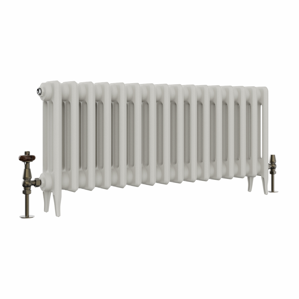 Classic  450 x 1026mm Porcelain White Triple Column Cast Iron Radiator - 16 Sections