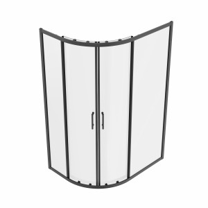 Ennerdale - 1200 x 900mm Offset Quadrant Shower Enclosure - Black (Reversible Left/Right)