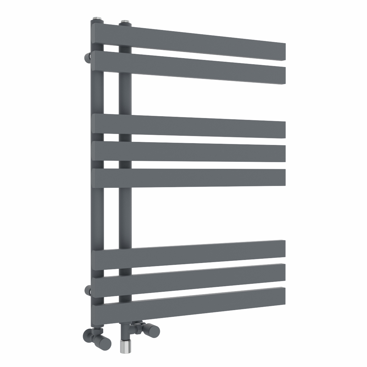 Koli 800 x 600mm Dual Fuel Anthracite Simple Electric Heated Towel Rail