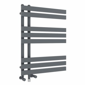 Koli 800 x 600mm Dual Fuel Anthracite Simple Electric Heated Towel Rail