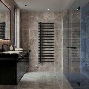 Kemi 1600 x 600mm Black Thermostatic Touch Control Electric Heated Towel Rail