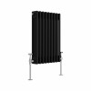 Bern 600 x 425mm Black Triple Horizontal Column Radiator
