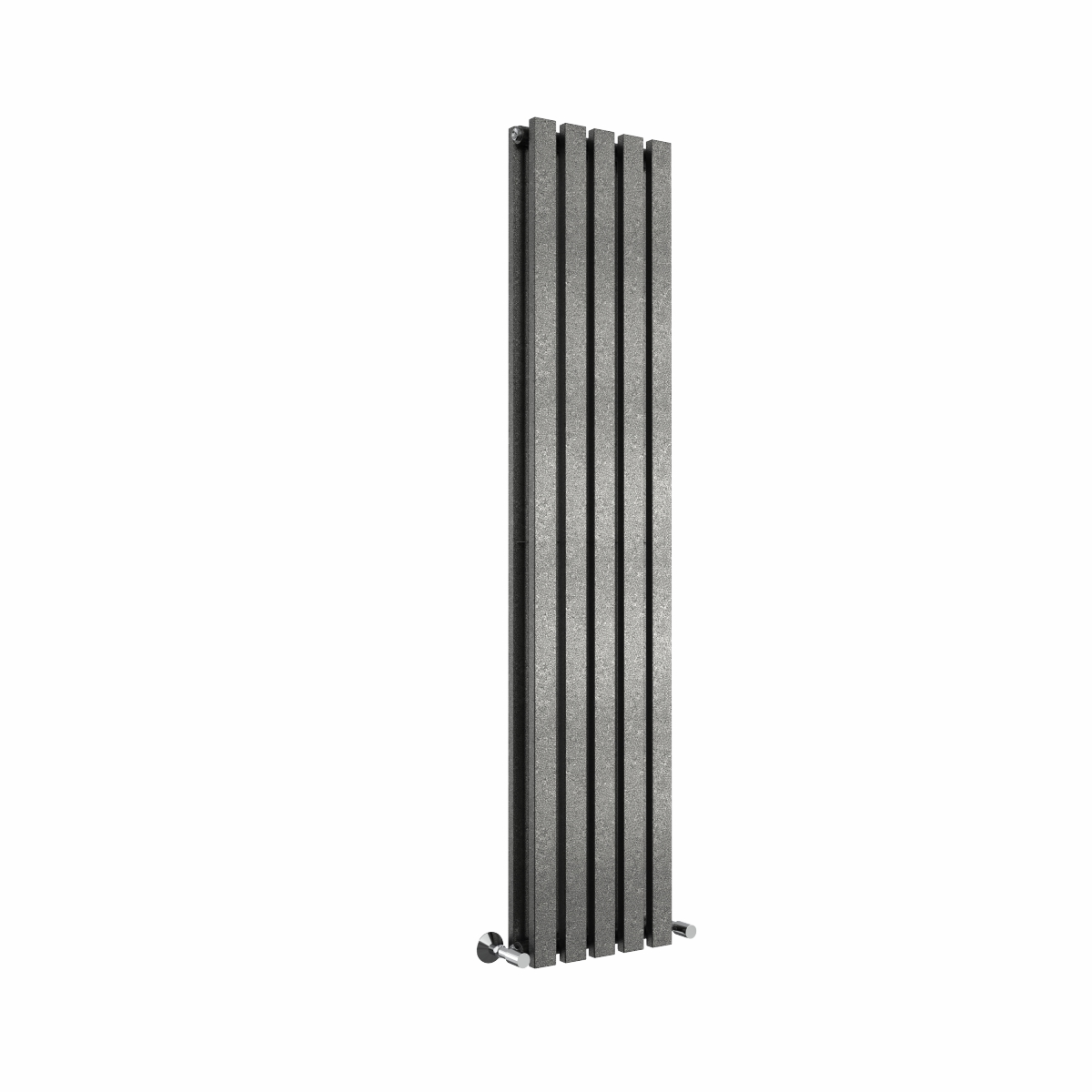 Lulea 1600 x 340mm Black Silver Double Vertical Flat Panel Designer Radiator