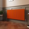 Norden 600 x 1417mm Bright Orange Single Oval Column Horizontal Designer Radiator