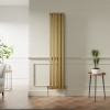 Lulea 1800 x 340mm Metallic Gold Double Flat Panel Vertical Designer Radiator