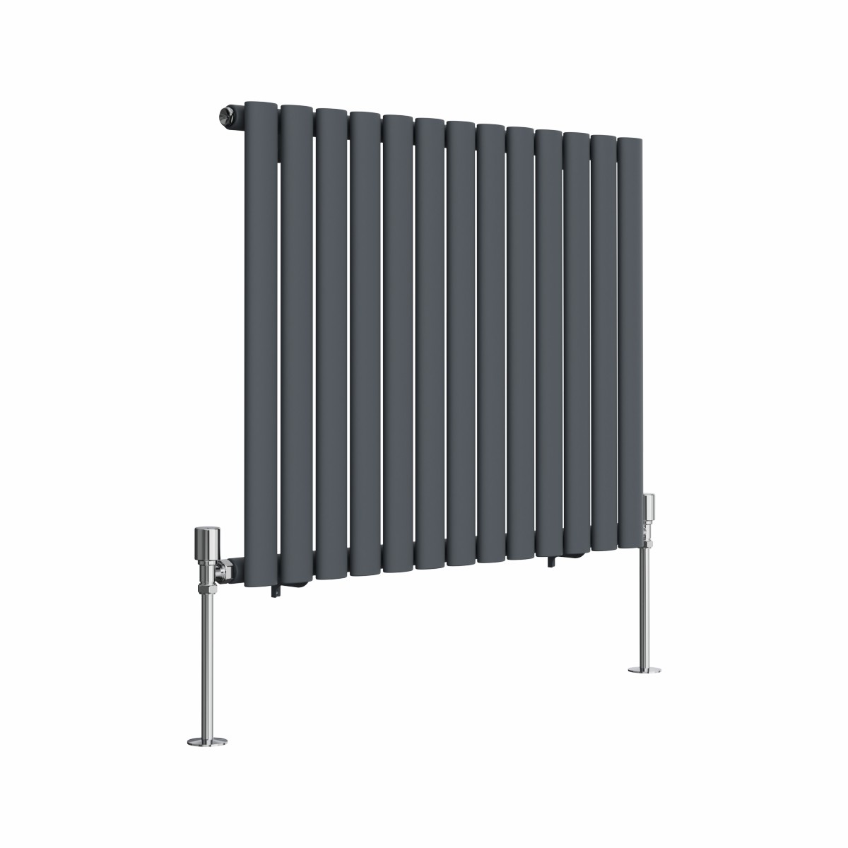 Norden 600 x 768mm Anthracite Single Horizontal Oval Tube Designer Radiator