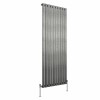 Karlstad 1800 x 682mm Black Silver Single Flat Panel Vertical Designer Radiator