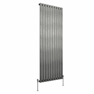 Karlstad 1800 x 682mm Black Silver Single Vertical Flat Panel Designer Radiator