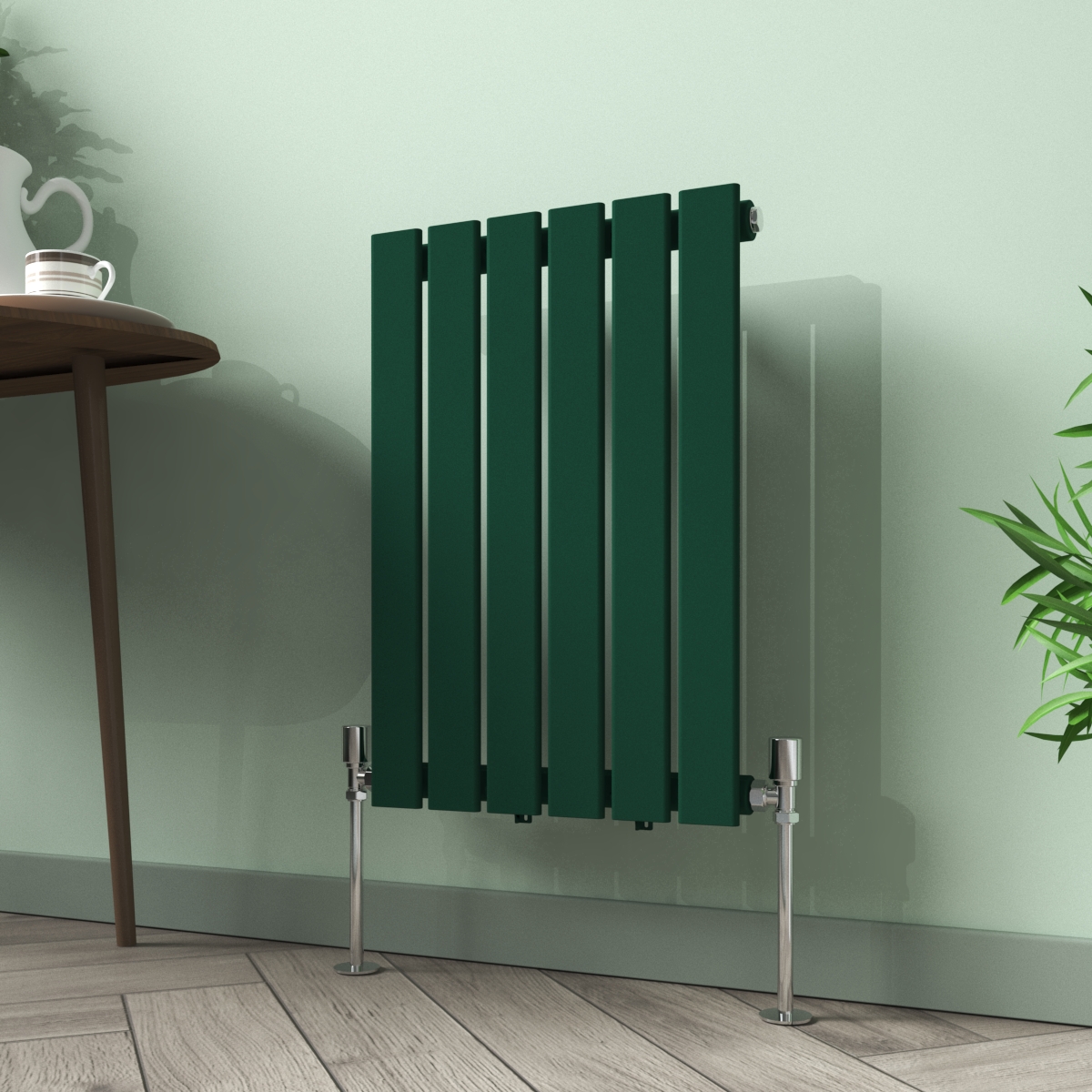 Karlstad 600 x 410mm Moss Green Single Flat Panel Horizontal Designer Radiator