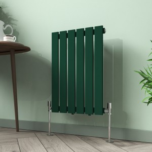 Karlstad 600 x 410mm Moss Green Single Flat Panel Horizontal Designer Radiator