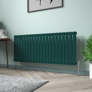 Karlstad 600 x 1430mm Blue Green Single Flat Panel Horizontal Designer Radiator