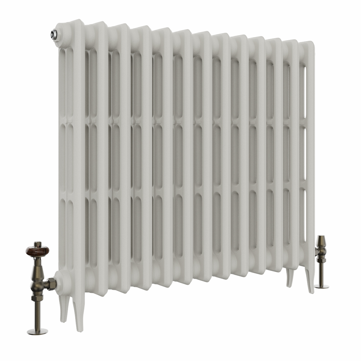 Classic  745 x 840mm  Porcelain White Triple Column Cast Iron Radiator - 13 Sections