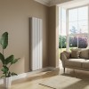 Lulea 1800 x 480mm White Double Vertical Flat Panel Designer Radiator