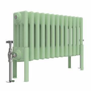 Bern 300 x 605mm Traditional Pastel Green Horizontal Four Column Radiator