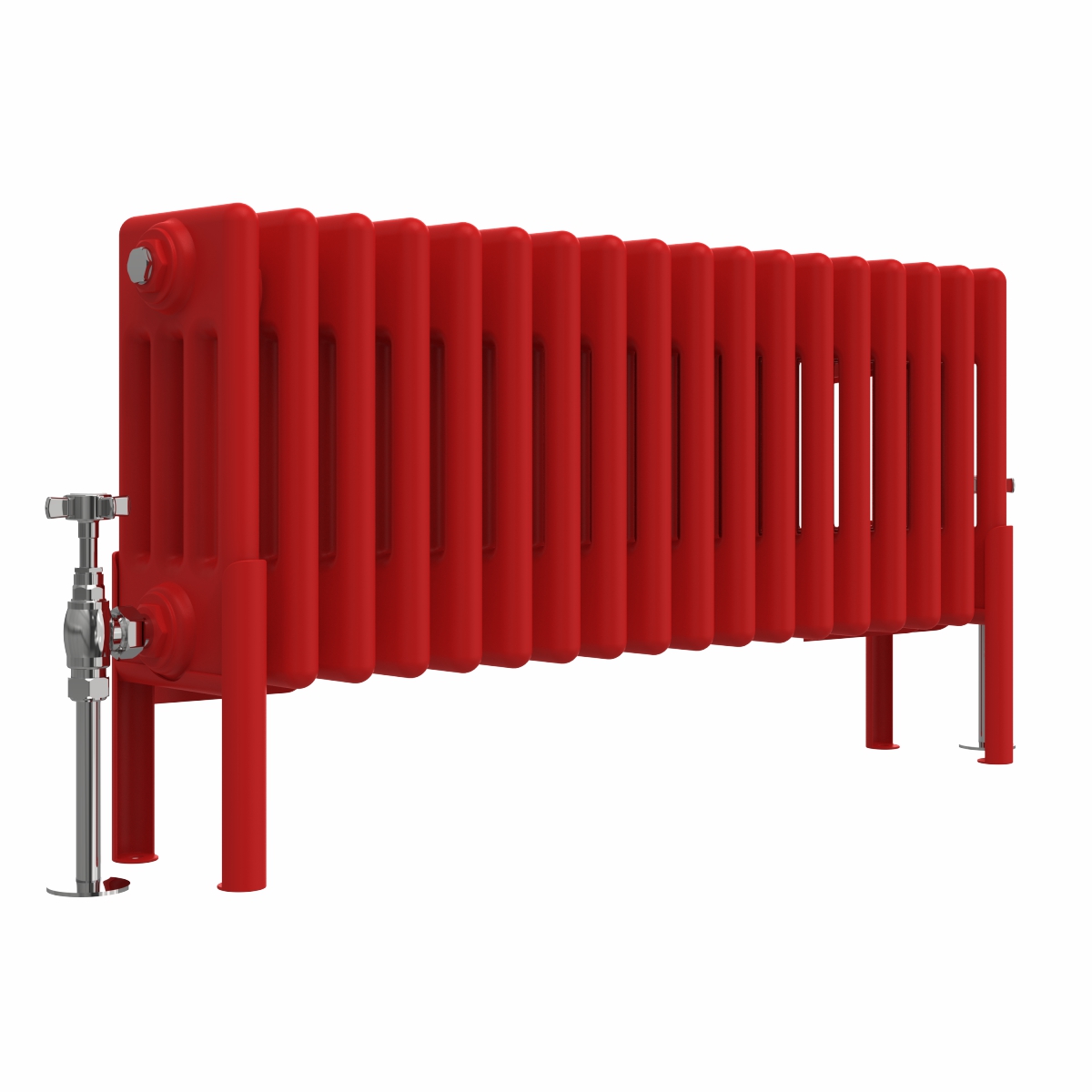 Bern 300 x 830mm Traditional Signal Red Horizontal Four Column Radiator
