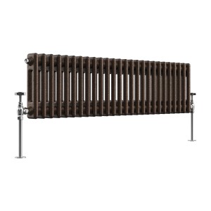 Bern 300 x 1190mm Black Copper Double Column Horizontal Traditional Radiator