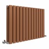 Lulea 600 x 900mm Metallic Bronze Double Flat Panel Horizontal Designer Radiator