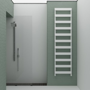Carisa Ninova Bath 1920 x 500mm White Designer Aluminium Towel Rail
