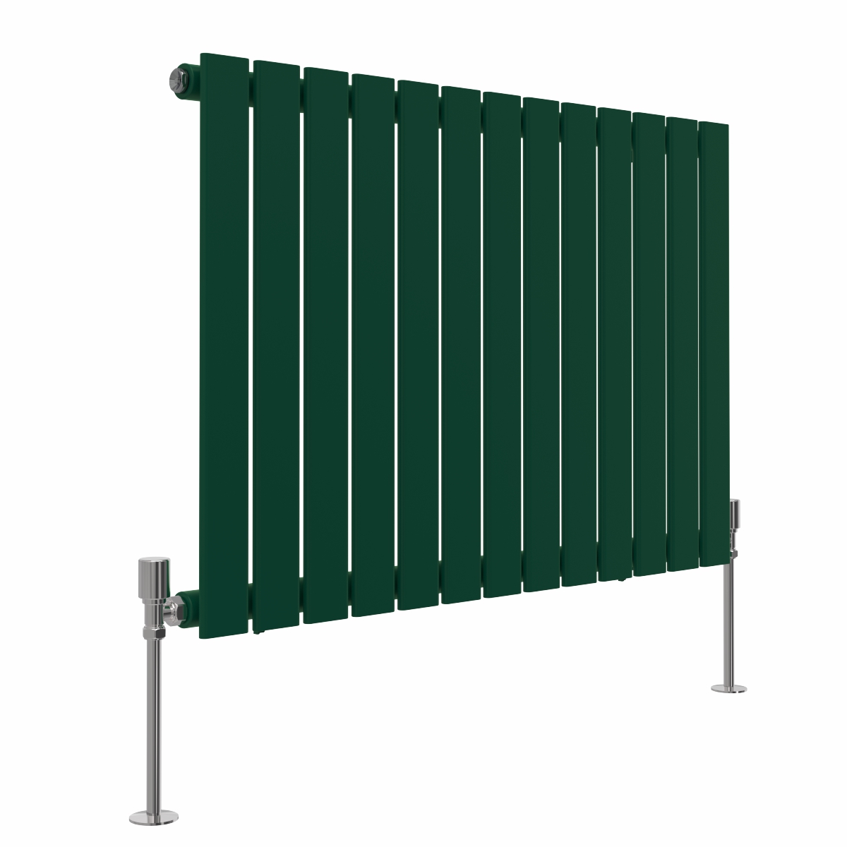 Karlstad 600 x 886mm Moss Green Single Flat Panel Horizontal Designer Radiator